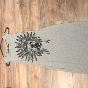 Grey bulldog maxi dress